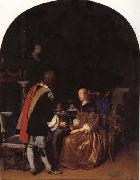 Frans van mieris the elder Refresbment with Oysters oil